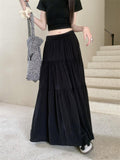 IFOMT Women Sweet Cake Skirt Autumn Trend High Waist Pleated Skirt Casual Elegant All-Match Solid A-line Big Swing Double Layer Skirt