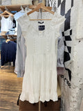 Ifomt Sweet White Lace Trim A-line Dress Women Elastic Waist V-neck Sleeveless Mini Dresses Vintage Preppy Style Y2K Short Vestido New