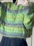 IFOMT Ombre Cable Knit Short Sweater