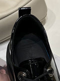 IFOMT Lace-Up Round-Toe Split-Joint Loafers Platform Shoes