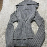 Ifomt party outfit  American High Street Knitted V Neck Long Sleeve Sweaters Y2k Aesthetic Harajuku All Macth Personality Punk Jumpers New Clothes