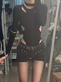 Ifomt ootd Y2k Gothic Crop top Women's Camisole Sexy Lace Summer Suit 2 Piece 90s Hot Girl Slim Sling Female Punk Shorts Grunge Streetwear