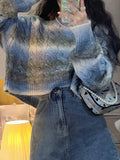 IFOMT Ombre Cable Knit Short Sweater