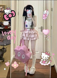 IFOMT Pink Skirt Sweet High Waist Japanese Y2k Kawaii Clothes Fold Punk Cute Lolita Sexy Cute  Mini Skirts Cutecore Girl Skirt 90s