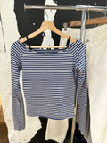 Ifomt Striped Slash Neck Slim T Shirts Women Casual American Streetwear Sexy Cotton Long Sleeve Tees Sweet Vintage T-shirts Y2K Tops
