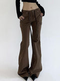 IFOMT Low Waist Slim-Fit Boot-Cut Jeans