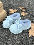 IFOMT Bowknot Round-Toe Split-Joint Platform Shoes Slippers&Mules