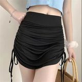 IFOMT Skirts Female Harajuku 2024 Summer Autumn Period Ladies Thread Side Draw String Elastic Sexy Mini Skirts Womens Y2K Chic