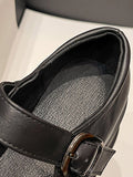 IFOMT Belt Buckle Mary Janes Platform Shoes