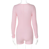 IFOMT Outfits Knit Rib Solid Long Sleeve Bodycon One Pirce Romper Yoga Gym Sportsuit Bodysuit Manufacturer Casual Clothing Legging
