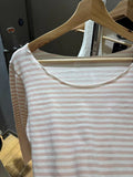Ifomt New Sweet Pink Striped Long Sleeve T-shirt Women Spring Cotton Raw Hem Slash Neck Slim Tee Tops Casual Preppy Style Y2K T shirt