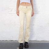 Ifomt Vintage Solid Slim Women's Denim Pants Spring Autumn Casual Pockets Trim Low Rise Jeans Femme Retro Streetwear Flare Pant Chic