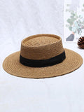 IFOMT Leisure Sun-Protection Flat Straw Hat