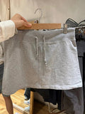 Ifomt Fashion Cotton Drawstring Sport Skirts Women Summer Simple Slim High Waist A-line Tennis Skirt Female Streetwear Y2K Sweet Falda