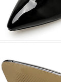 IFOMT Pointed-Toe Shiny Split-Joint Boots Pumps