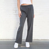 Ifomt Vintage Solid Wide Leg Pants Spring Autumn Elastic Waist Soft Loose Versatile Straight Trousers Femme Simple Casual Pants Chic