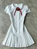 Ifomt JK Skirt Polo Collar Goth Pleated Sweet Y2k Party Dress Korean Punk Slim Vintage Short Skirt Harajuku Fashion College Style Sexy