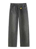 IFOMT Low Rise Washed Wide Leg Jeans