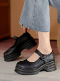 IFOMT Belt Buckle Mary Janes Platform Shoes