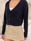 Ifomt Sweet Solid Knitted Women Cardigan V neck Long Sleeve Basic Autumn Winter Clothes Casual Tops Female Vintage Y2K Sweater Jumper