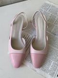IFOMT Contrast Color Pointed-Toe Round Cut Sling Shoes