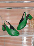 IFOMT Open Toe Solid Color Shoes Pumps Sandals