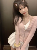 Ifomt 3 Pcs Sets Women Summer Sunscreen Thin Hooded Jackets Cropped Leisure Basic Camis Ball Gown Sweet Shorts Streetwear Korean Girls Casual Outfit