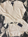 Ifomt Sweet Waffle Long Sleeve T-shirt Short Pajama Set Women New Buttons Tees+Lace Trim Short Pants Casual Floral Home 2 Piece Sets