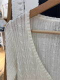 Ifomt Beige Twisted Flower Thin Knitted Sweater Women Preppy Style V-Neck Long Sleeve Jumpers Spring Sweet Cute Sweater Y2K Tops New