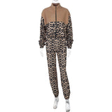 IFOMT Outfit  Leopard Print Fleece Long Sleeve Zip Up Winter Coat Jacket Long Pant Women'S Sets Casual Clothes Streetwear Y2K  Fashion