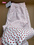Ifomt American Retro Straight Pants Little Rabbit Print Cute Chic Long Pants Cotton Elastic Waist Homewear Casual Summer Trouser Women