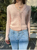 Ifomt Solid Color Pink Twist Knit Women Sweater 2025 New Long Sleeve Slim Sweet Chic Autumn Jakcets Retro Y2k Female Coats Winter Top
