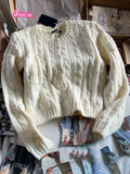 Ifomt Chic Twisted Flower Knit Sweater Cardigan 2025 Spring Long Sleeve O-neck Single Breasted Casual Coat Streetwear Sweet Sweater