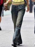 IFOMT Low Rise Washed Wide Leg Jeans