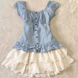 Ifomt Sweet T-shirt Stripe Y2k Slim Goth Punk Vintage Crop Top O-Neck Button Harajuku Korea Sexy Backless 2000s Fashion Grunge Emo Tee