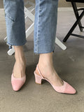 IFOMT Contrast Color Pointed-Toe Round Cut Sling Shoes