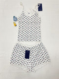 Ifomt New Floral Lace Trim Waffle Vest Shorts Pajama Set Slim Camis +Elastic Straight Short Pant Sweet Cute Home 2 Piece Sets Y2K