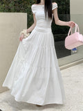 IFOMT Women Sweet Cake Skirt Autumn Trend High Waist Pleated Skirt Casual Elegant All-Match Solid A-line Big Swing Double Layer Skirt