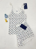 Ifomt New Floral Lace Trim Waffle Vest Shorts Pajama Set Slim Camis +Elastic Straight Short Pant Sweet Cute Home 2 Piece Sets Y2K