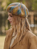 IFOMT Vintage Wool Contrast Color Beret Hat