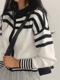 IFOMT Collar Neck Stripe Short Cardigan