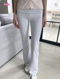 Ifomt Pink Blue Sweet Chic Micro Flared Pants New High Waisted Slim Yoga Pants Women's Hip Lifting Casual Sports Fitness Trouser