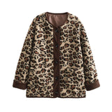 IFOMT Spring Outfits Autumn Leopard Jacket Coat Women 2025 New Arrivals O Neck Single Breasted Jacket Casual Female Coat