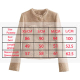 IFOMT Spring Outfits Women's Sequined Bomber Jacket Fall O Neck Long Sleeve Pocket Stretch Hem Sequins Jacket Coat Female Chic Outerwear