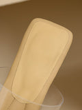 IFOMT Open Toe Split-Joint Square-Toe Transparent Pumps Sandals Slippers