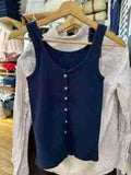 Ifomt Simple All-match Buttons Slim Vest Women Summer Cotton Basic Casual Sleeveless Tank Tops Vintage Sweet Chic Cute Camis Y2K