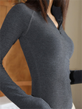 IFOMT Long Sleeve T Shirt Women Stand Collar Skinny Zip Crop Top Pullover Causal Basic Warm Tee Shirt Streetwear Sexy Female Clothes
