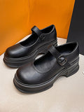 IFOMT Belt Buckle Mary Janes Platform Shoes