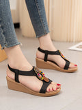 IFOMT Elasticity Open Toe Peep Toe Sandals Wedges & Flatform