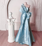 Ifomt Customized Modern Style Charmeuse Pleat Bow Pattern Mermaid One-shoulder Long Dresses Bespoke Occasion Exquisite
